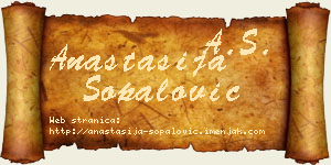 Anastasija Šopalović vizit kartica